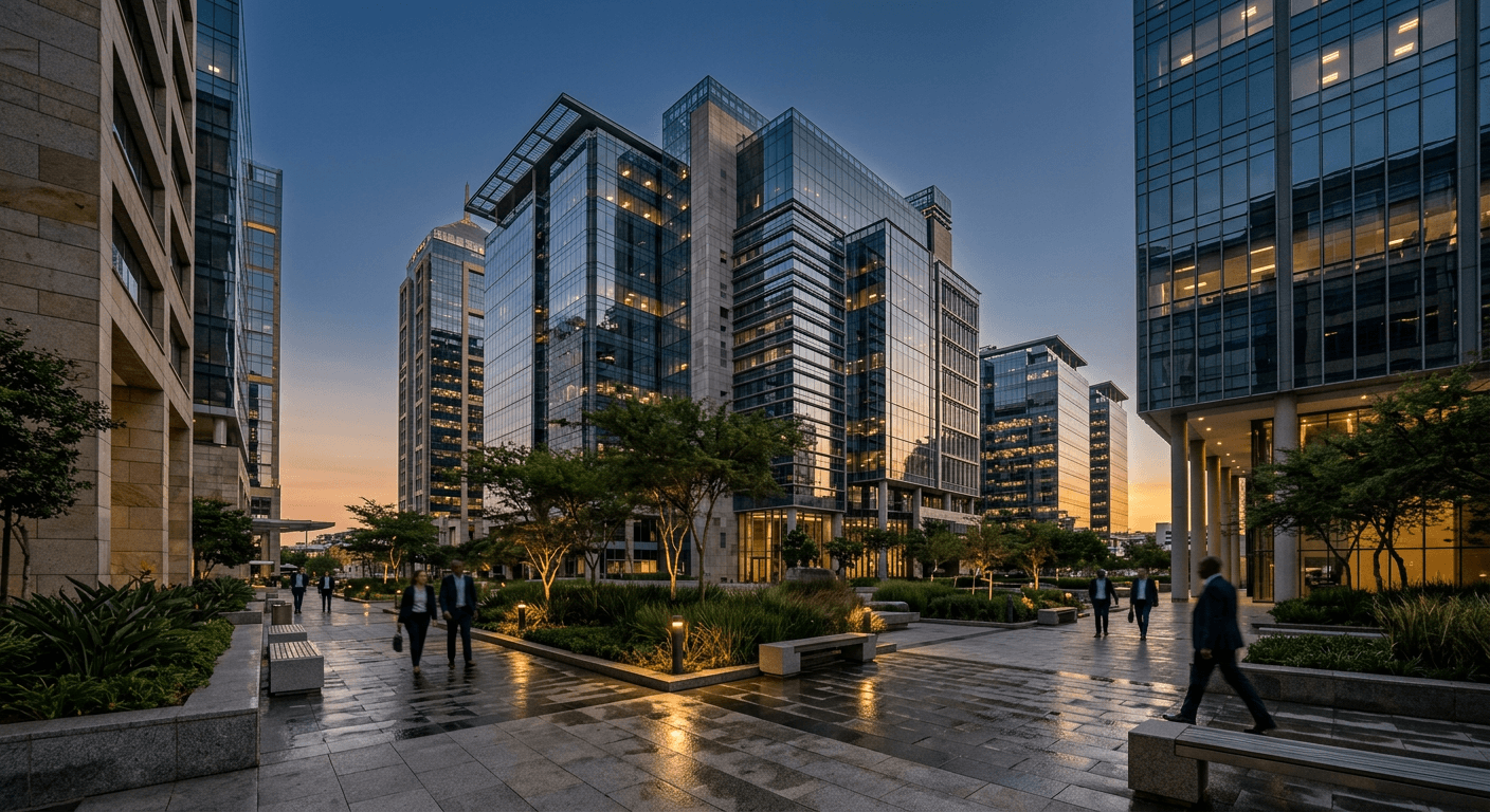 Contemporary commercial architecture in Sandton, Johannesburg